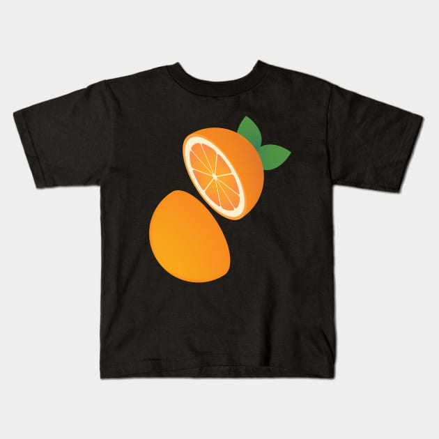 Orange slice Kids T-Shirt by Geramora Design